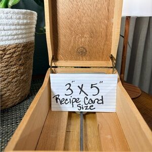 Vintage RST Wooden Recipe Box Sliding Card Holder Dovetail 3x5 Made USA